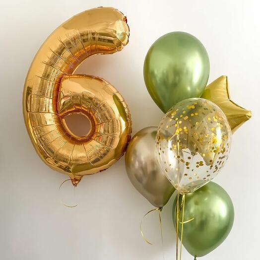 Juego de globos de helio de cumpleaños con número para elegir
