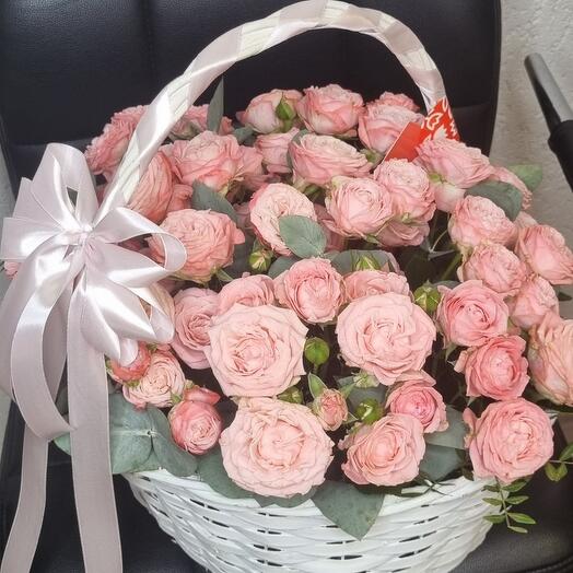 Корзина кустовых пион роз🌹