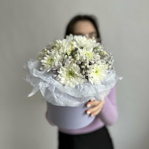 Композиция хризантема гипсофила
