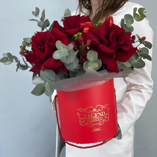 Французские розы в коробке 86747