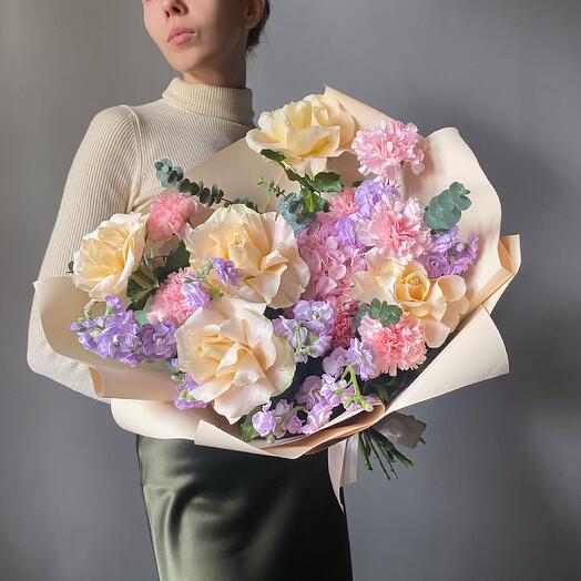 Дофаминовый букет с французскими розами. Veresk 312