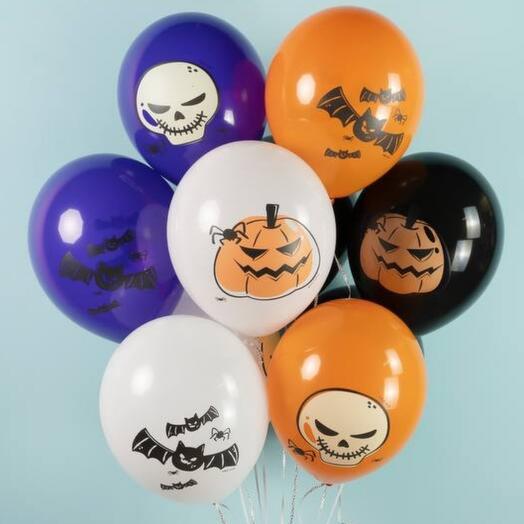 Шары с гелием на Хеллоуин Halloween 9 шт