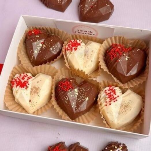 Дубайский шоколад набор 6 сердечка, подарок для девушки
