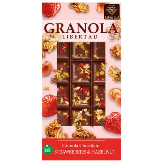 Шоколад Libertad(Granola libertad) горький с гранолой, малиной и миндалем.10