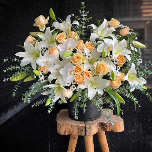 Peach Flowers in a box