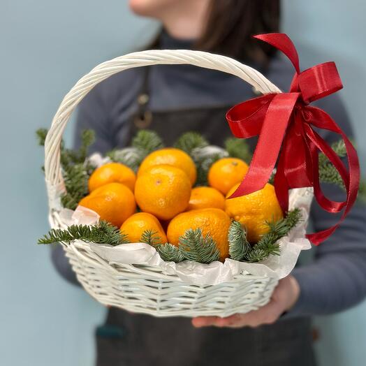 Корзинка с мандаринами и нобилисом 🍊 🌲