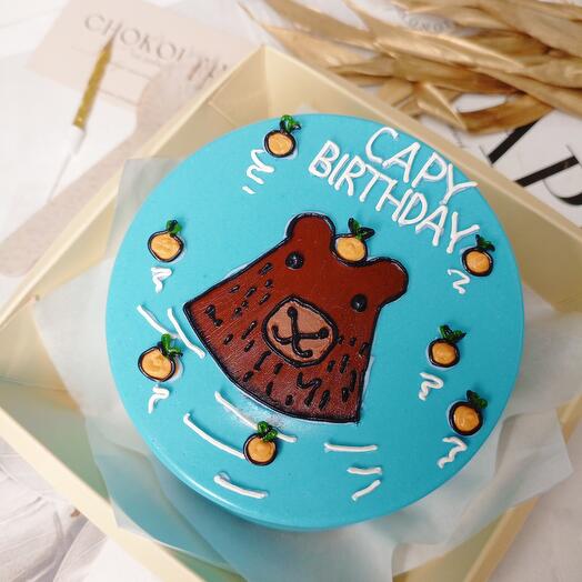 Бенто торт с капибарой "Capy Birthday"