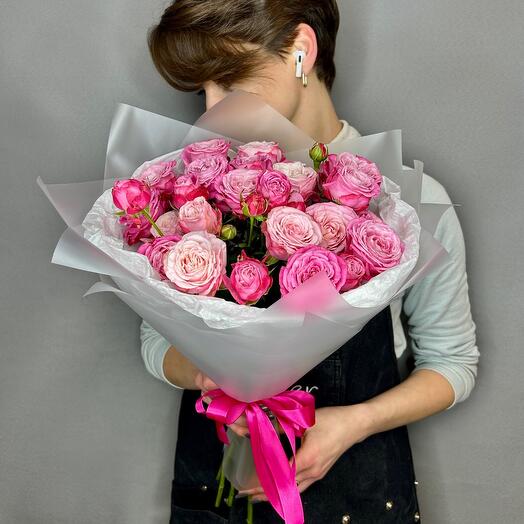 Монобукет из пионовидных роз💞 Любимой мамочке