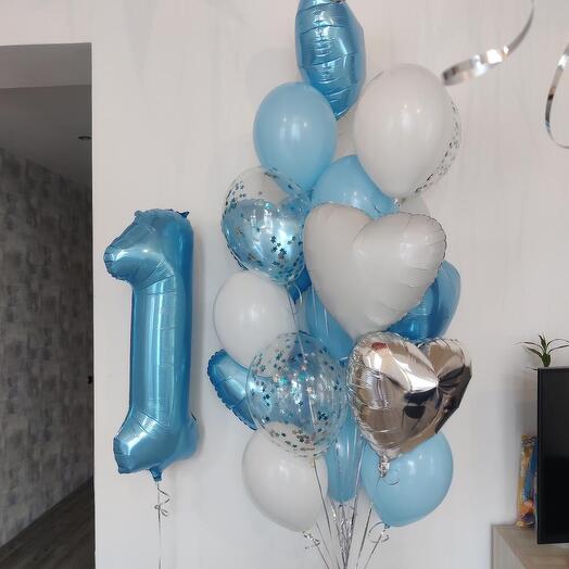Композиция из шаров с цифрой