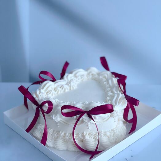 Торт сердце в стиле Ламбет