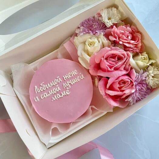 Нежный бенто-торт с цветами 💐