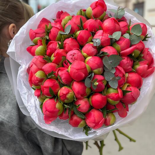 51 пион Coral Charm WOW букет