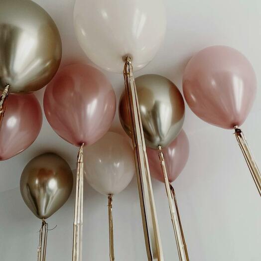 "Пудра", набор из 9 шаров с дождиком