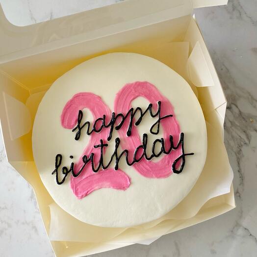 Бенто торт 500 грамм 20 лет, happy birthday, на день рождения