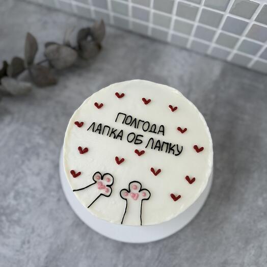 Бенто торт М лапка об лапку подруге девушке жене парню мужу