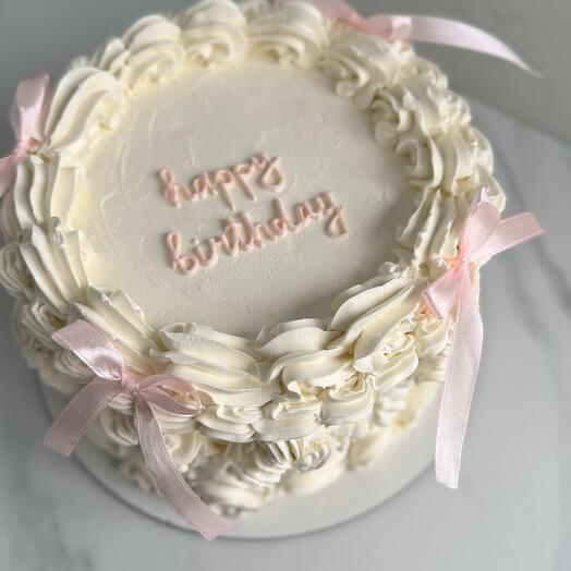 Ламбет 1 кг c розовыми ленточками на День Рождения Happy Birhtday