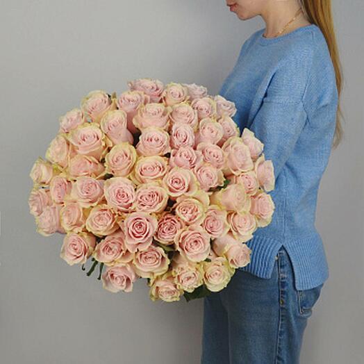 Букет из 49 розы Pink Mondial 60см
