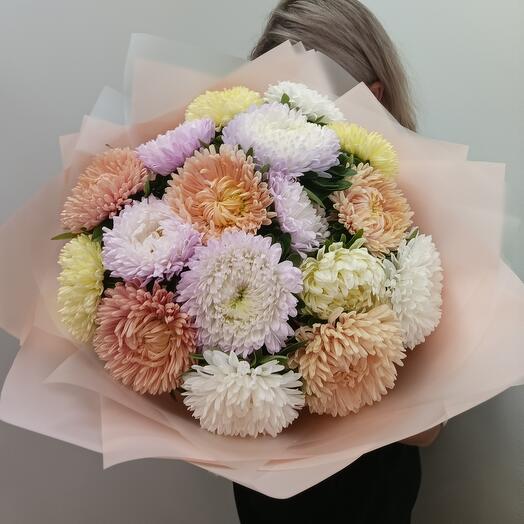 Букет 17 астр микс 0017