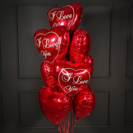 Red hearts and I LOVE YOU hearts for loved ones