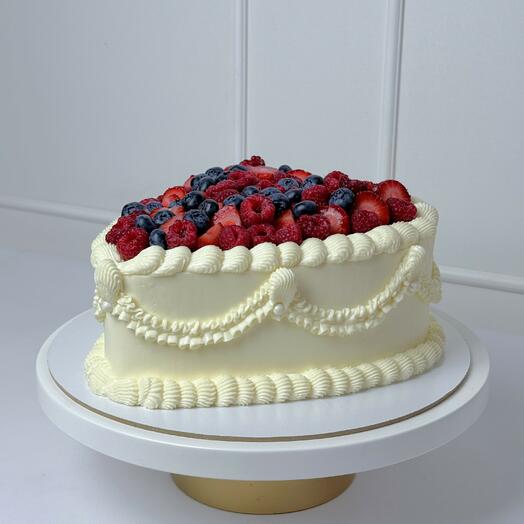 Торт "Ламбет-сердце с ягодами" (арт.V156D)