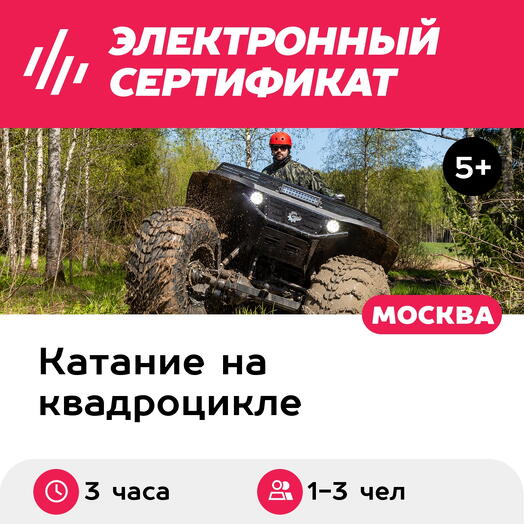 Подарочный сертификат Аренда снегоболотохода / квадробигфута для 1-3 чел. (3 часа)