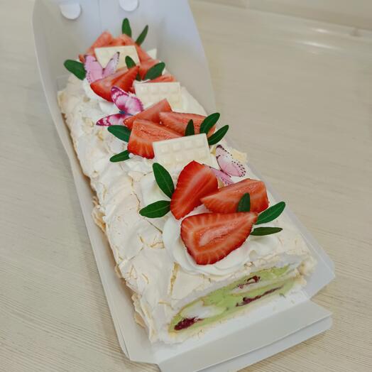 Меренговый рулет фисташка малина