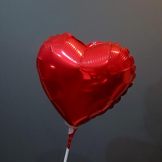 Шар Сердце фольгированный красный