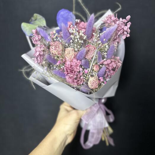 Букет из сухоцветов «сиреневая фантазия»