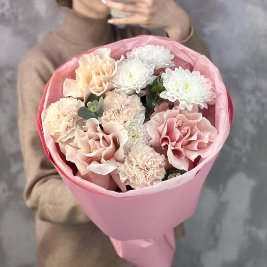 Ажур🌸 Нежный букет с французскими розами🌸