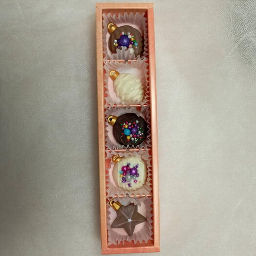 Новогодний подарок "ёлочные игрушки"5 конфет