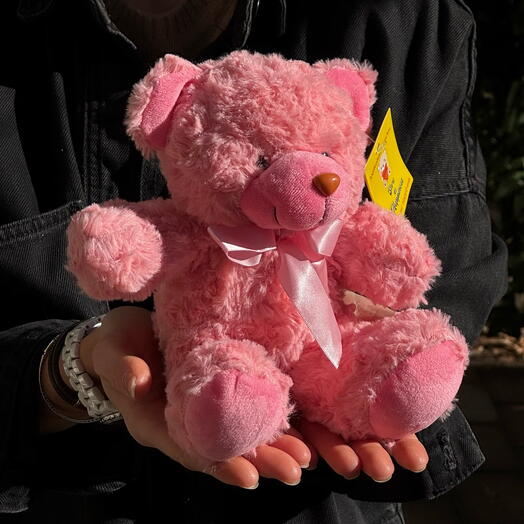Мягкая игрушка мишка розовый 19см. Soft teddy bear pink 19cm