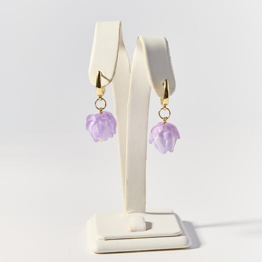 Серьги из итальянского стекла Мурано (розовые)