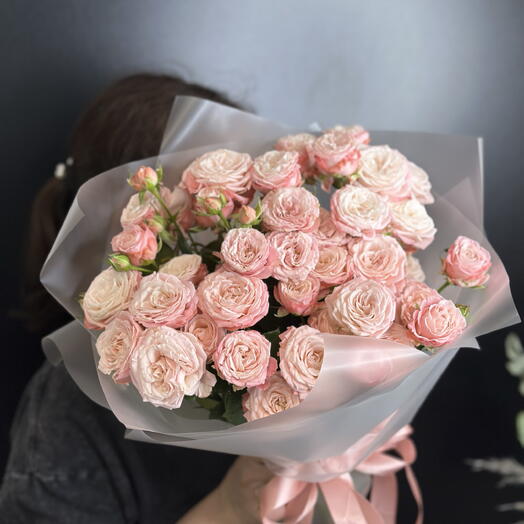 Зефирный букет из кустовых роз 💗