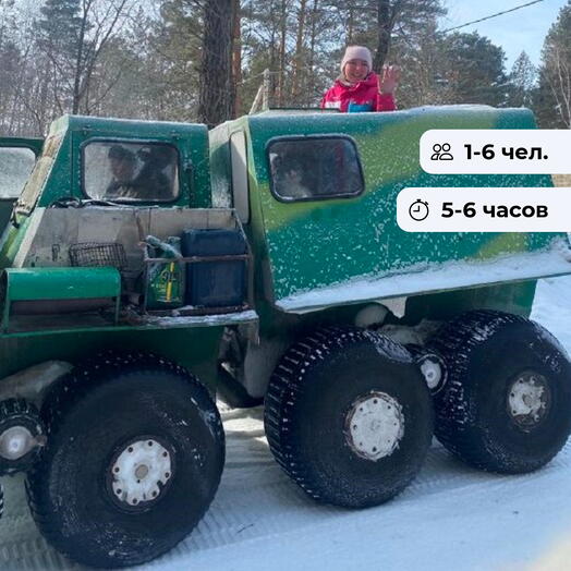 Начинающий танкист. Тур на вездеходе в п. Усть-мана