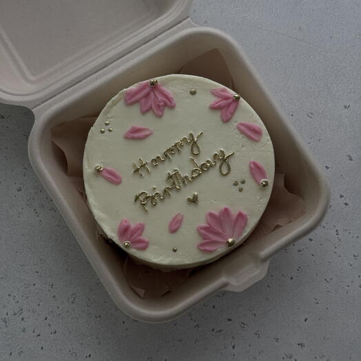 Бенто торт happy birthday с цветами