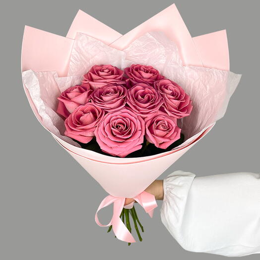 Ramo de 9 rosas Rosadas