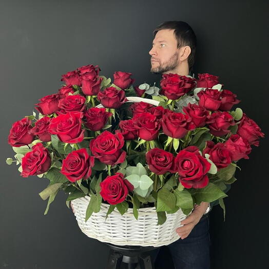 Корзина 51 роза Premium