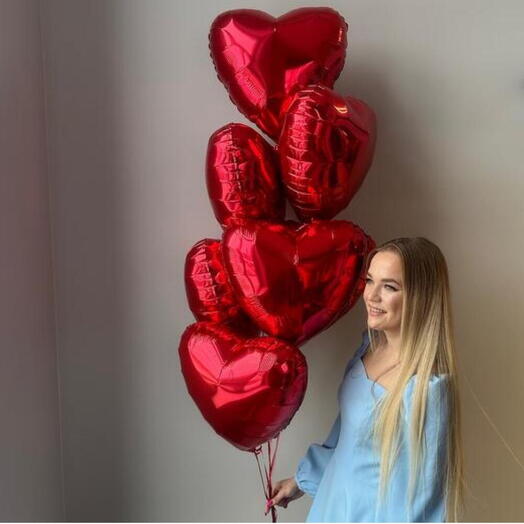 Фольгированные воздушные шары с гелием на 14 февраля