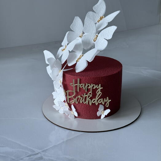 Торт с бабочками в подарок на день рождения Happy birthday
