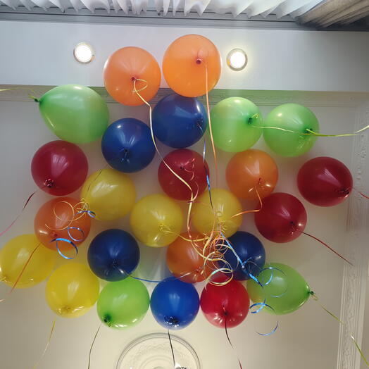 Гелиевые шары под потолок. Разноцветные. Шары шарики