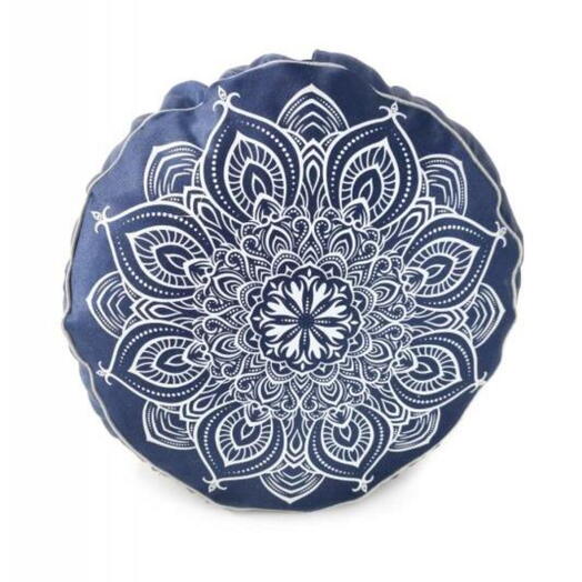 Подушка для медитации с лузгой, съемный чехол, регулировка плотности, Mandala Blue, синий