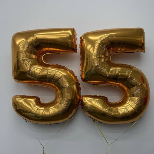Цифры золотые на юбилей «55»