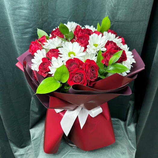 🌹Класика из кустовой розы и хризантемы