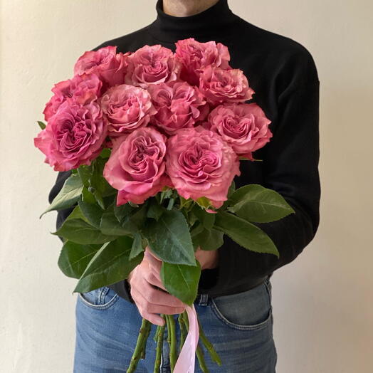🎀😍11 кудрявых, ярких роз под ленту