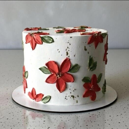 Торт в подарок женщине Красные цветы