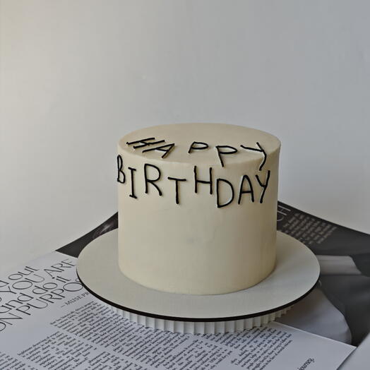Торт высокий с надписью happy birthday / подарок на день рождения / бентт макси
