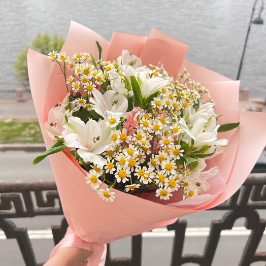 Ромашки🌱альстромерии и пшеница
