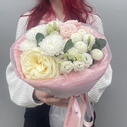 Бело-розовый букет 💕