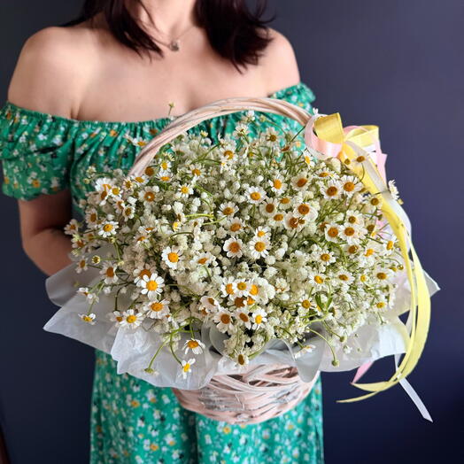 Корзина с ромашками 💚