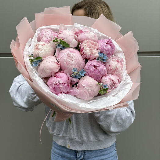 💗Пионы и незабудки💗 ароматный эффектный букет